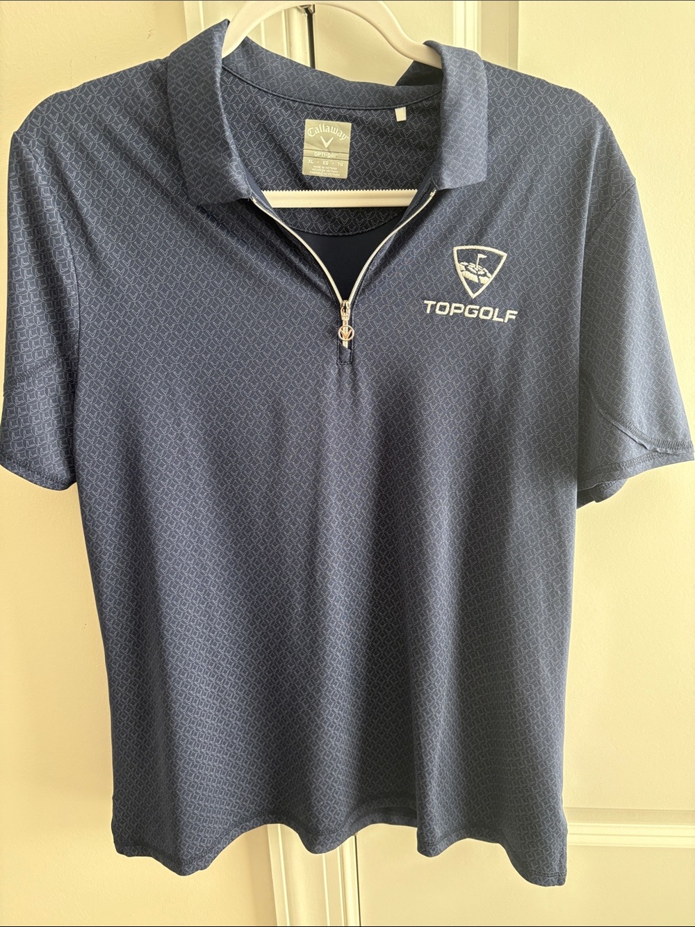 Callaway women’s Topgolf Navy Blue Short Sleeve Zip Polo